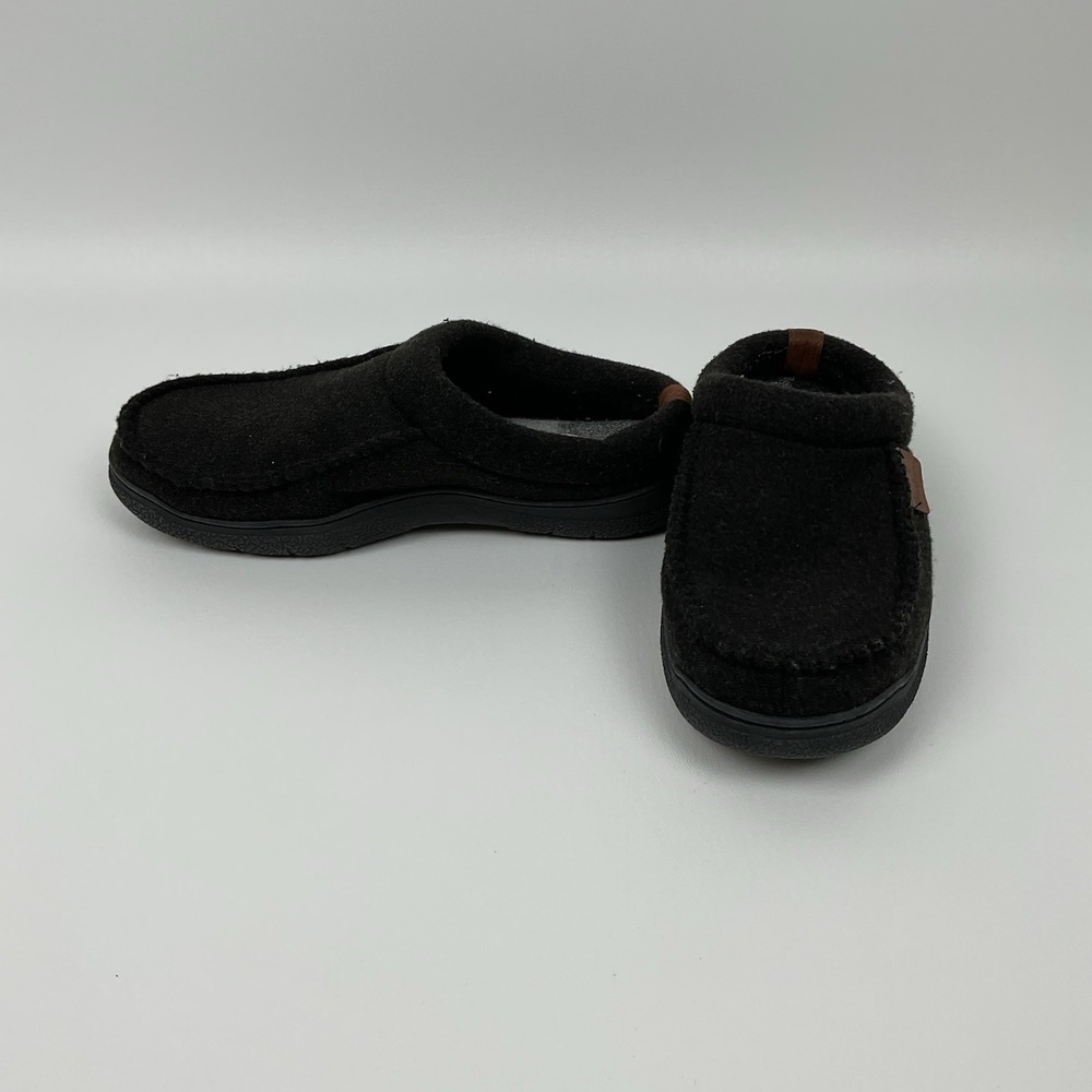 Dearfoams Mens Slippers‎ Size 11 12 Large Black Moccasin Memory Foam Indoor Shoe